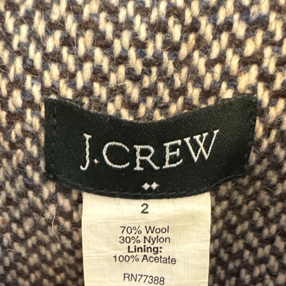 J. Crew Women's Black and White Pea Coat - Picture 2 of 5